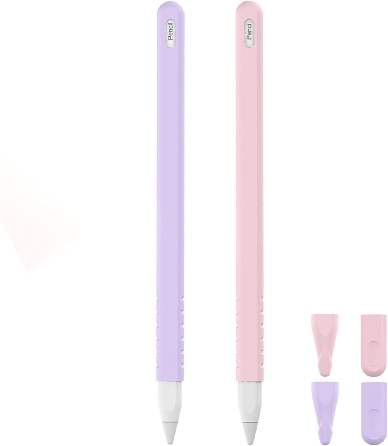Apple Pencil 2nd Gen Case, Apple Pencil Cover, Protective Silicone Sleeve for Apple Pencil 2nd Generation (Pink + Purple)