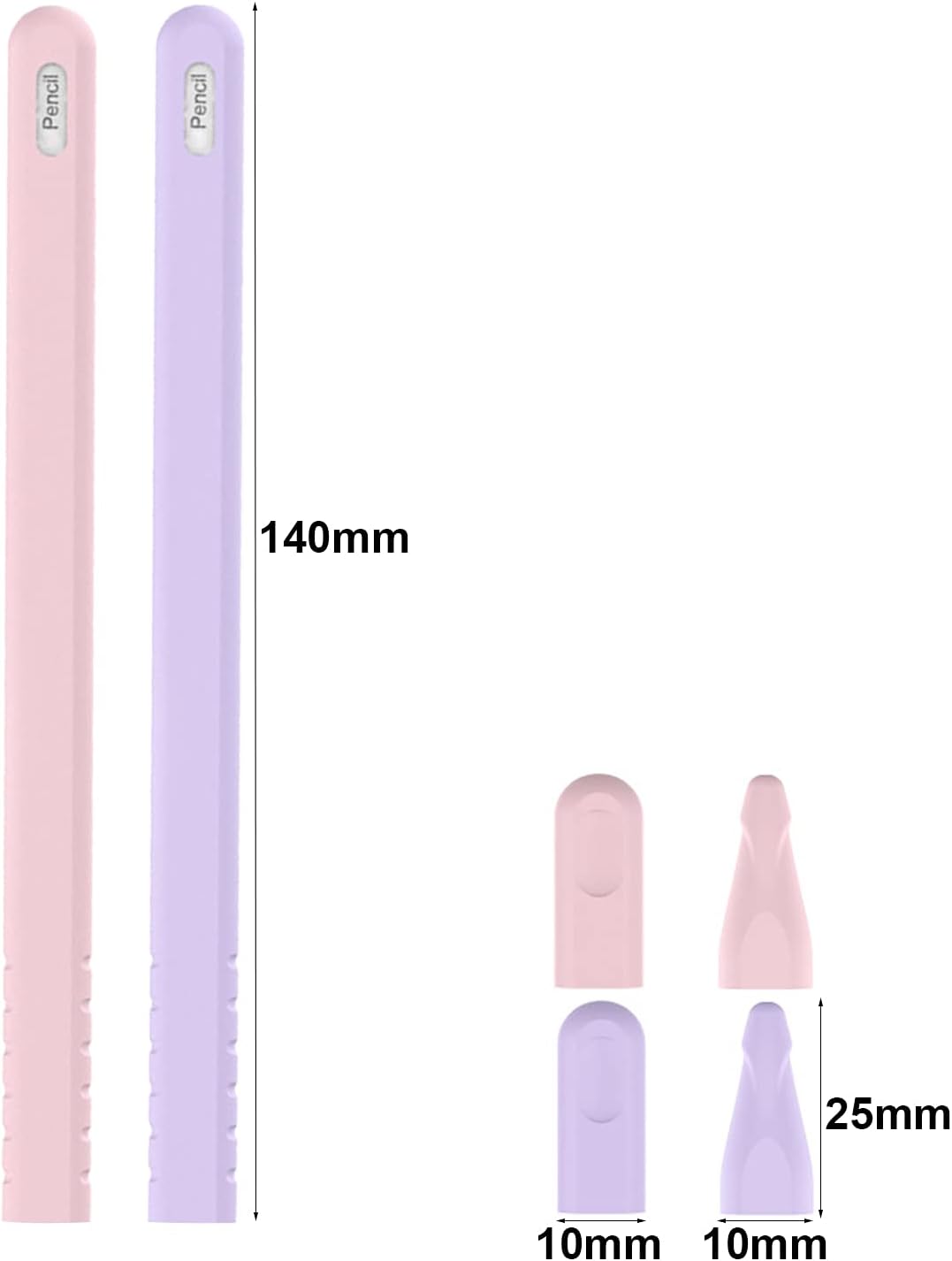 Apple Pencil 2nd Gen Case, Apple Pencil Cover, Protective Silicone Sleeve for Apple Pencil 2nd Generation (Pink + Purple)