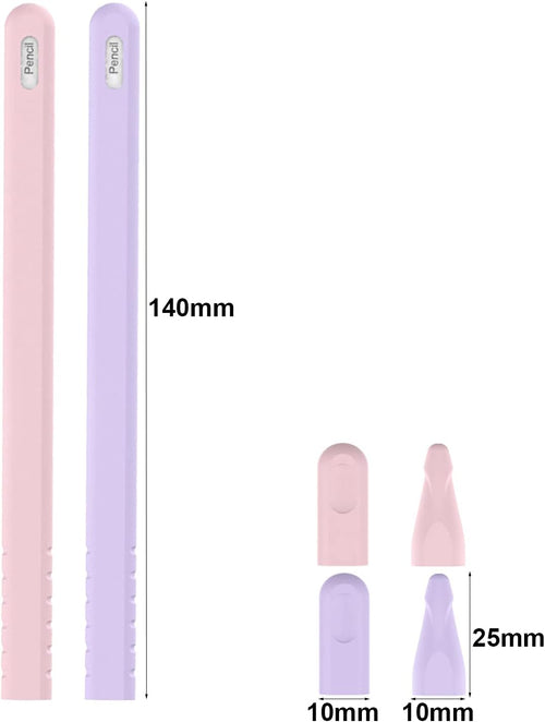 Apple Pencil 2nd Gen Case, Apple Pencil Cover, Protective Silicone Sleeve for Apple Pencil 2nd Generation (Pink + Purple)