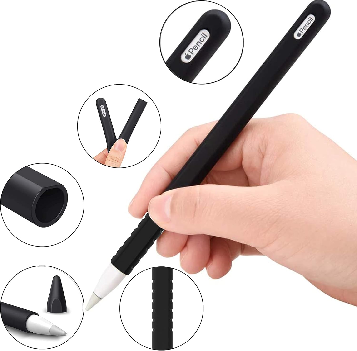 Apple Pencil 2nd Gen Case, Apple Pencil Cover, Protective Silicone Sleeve for Apple Pencil 2nd Generation (Pink + Purple)